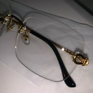 Gold Plated Bevel Edge Rimless Glasses